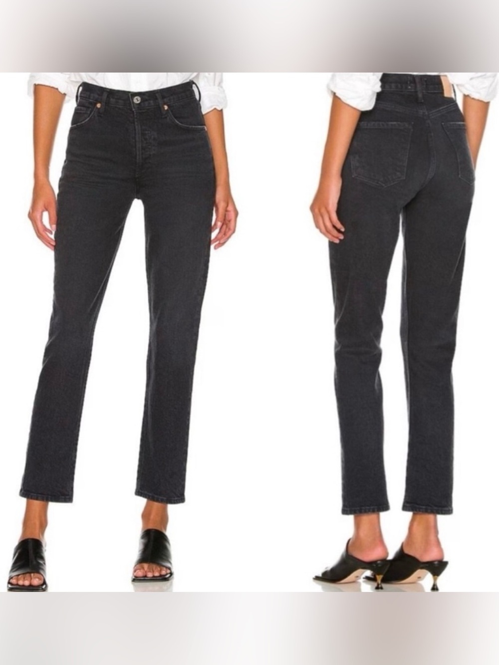 Citizens Of Humanity Charlotte High-Rise Straight Black Jeans 30
